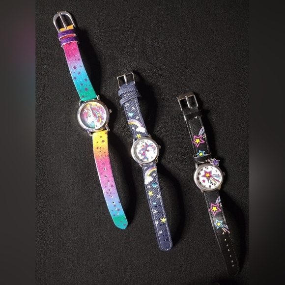 Accutime Colorful Rainbow Unicorn Pattern Watches Set - Picture 2 of 12